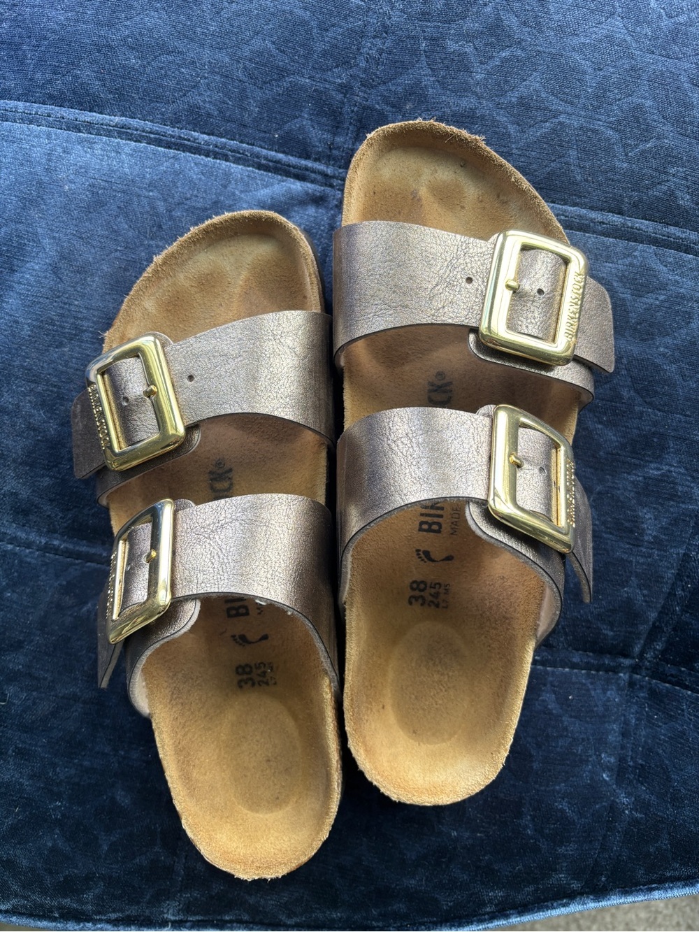 Birkenstock Metallic Bronze Sydney Big Buckle Sandals